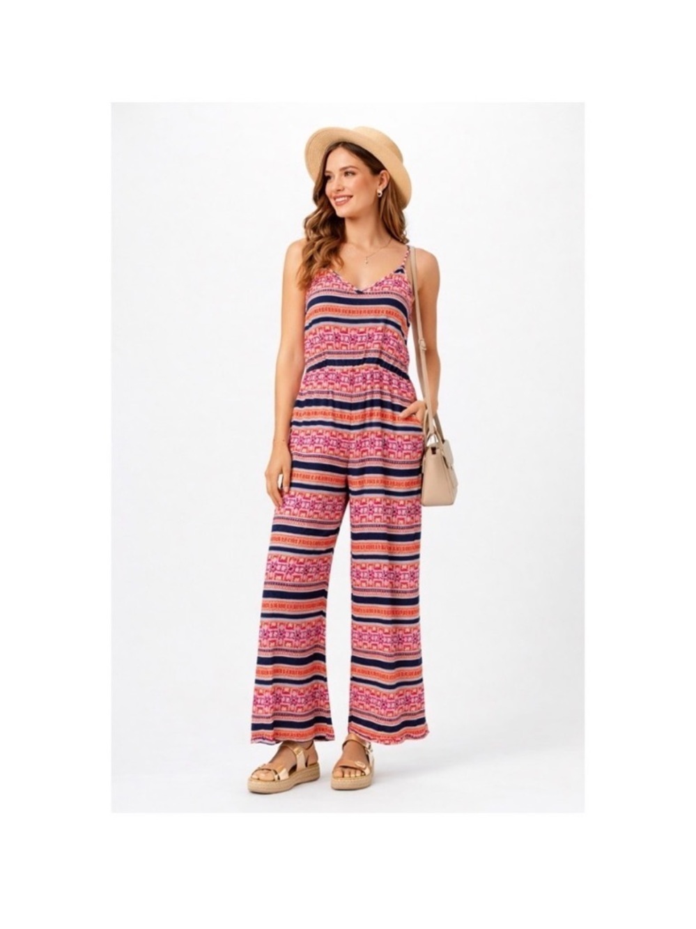 ABERCROMBIE KIDS PINK TRIBAL JUMPSUIT